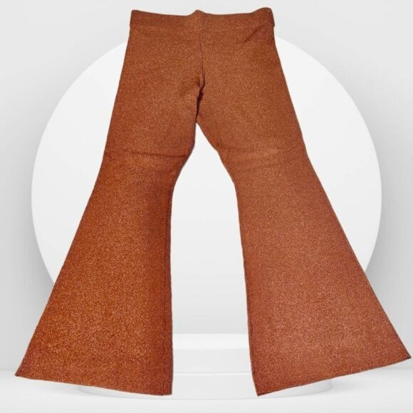 NWT NY & Co Gabrielle UnionFired Brick Shimmery Metallic Flare Pant XL - Picture 5 of 7